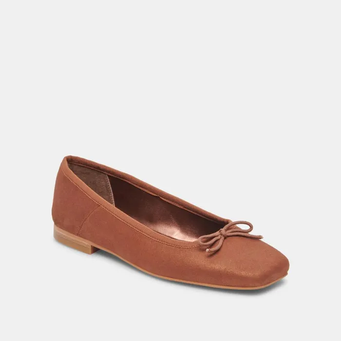 Flats and Loafers Women Dolce Vita Anisa Ballet Flats Copper Metallic Suede