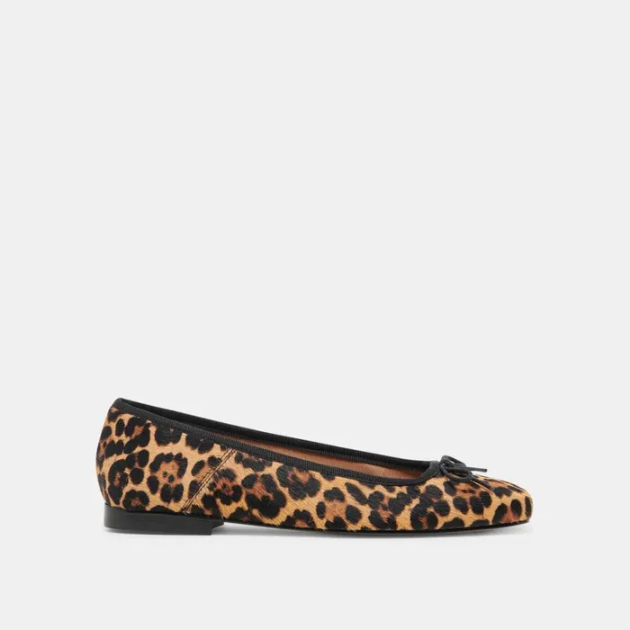 Flats and Loafers Women Dolce Vita Anisa Ballet Flats Dk Leopard Calf Hair