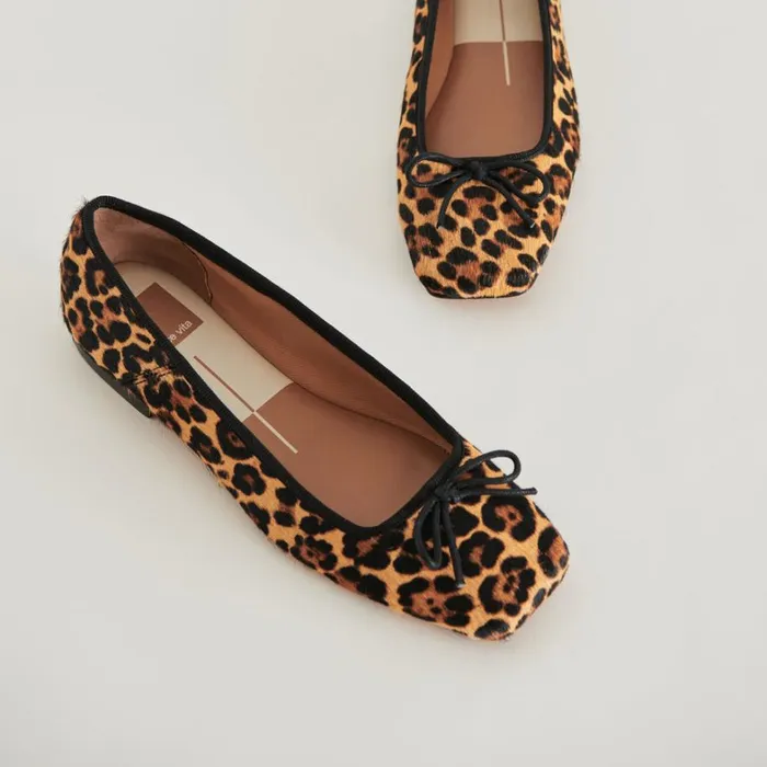 Flats and Loafers Women Dolce Vita Anisa Ballet Flats Dk Leopard Calf Hair