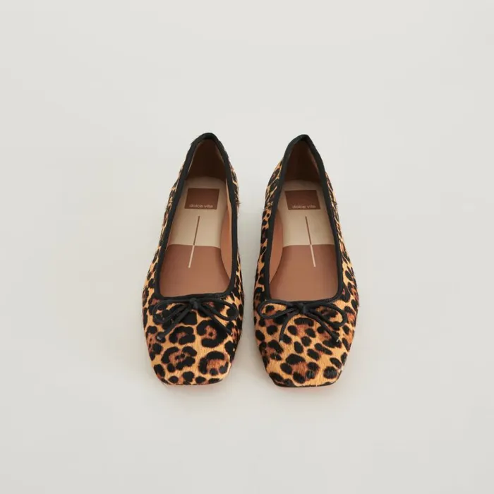 Flats and Loafers Women Dolce Vita Anisa Ballet Flats Dk Leopard Calf Hair