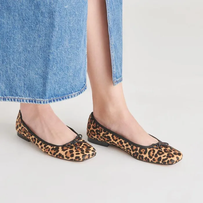 Flats and Loafers Women Dolce Vita Anisa Ballet Flats Dk Leopard Calf Hair