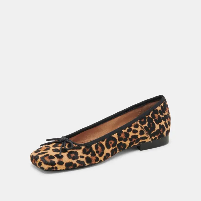 Flats and Loafers Women Dolce Vita Anisa Ballet Flats Dk Leopard Calf Hair