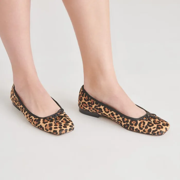 Flats and Loafers Women Dolce Vita Anisa Ballet Flats Dk Leopard Calf Hair