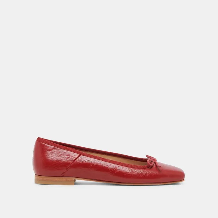 Flats and Loafers Women Dolce Vita Anisa Ballet Flats Red Crinkle Patent