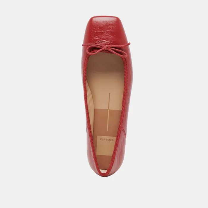 Flats and Loafers Women Dolce Vita Anisa Ballet Flats Red Crinkle Patent
