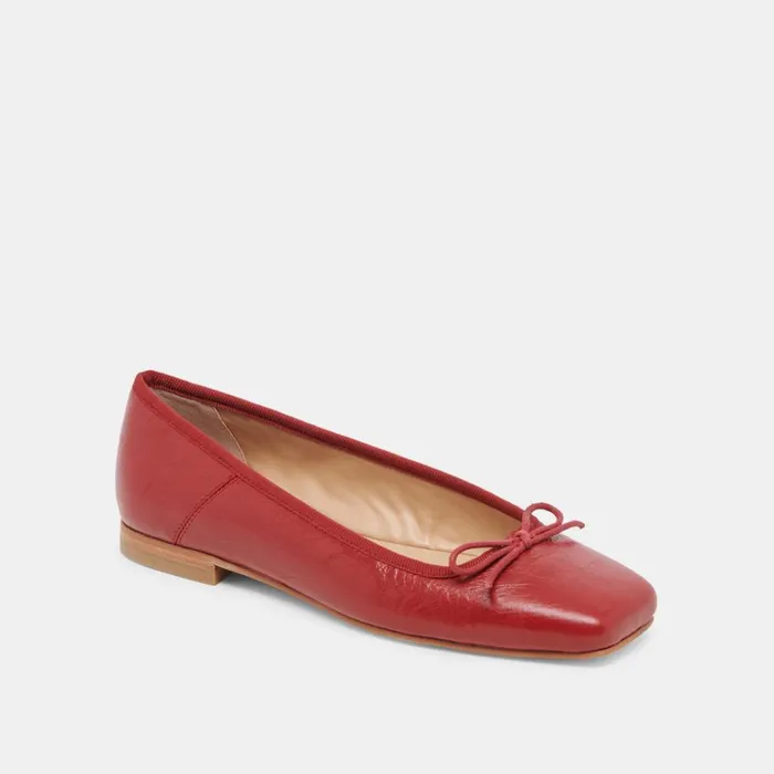 Flats and Loafers Women Dolce Vita Anisa Ballet Flats Red Crinkle Patent