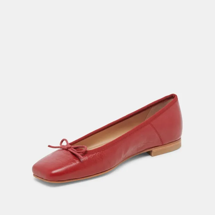 Flats and Loafers Women Dolce Vita Anisa Ballet Flats Red Crinkle Patent