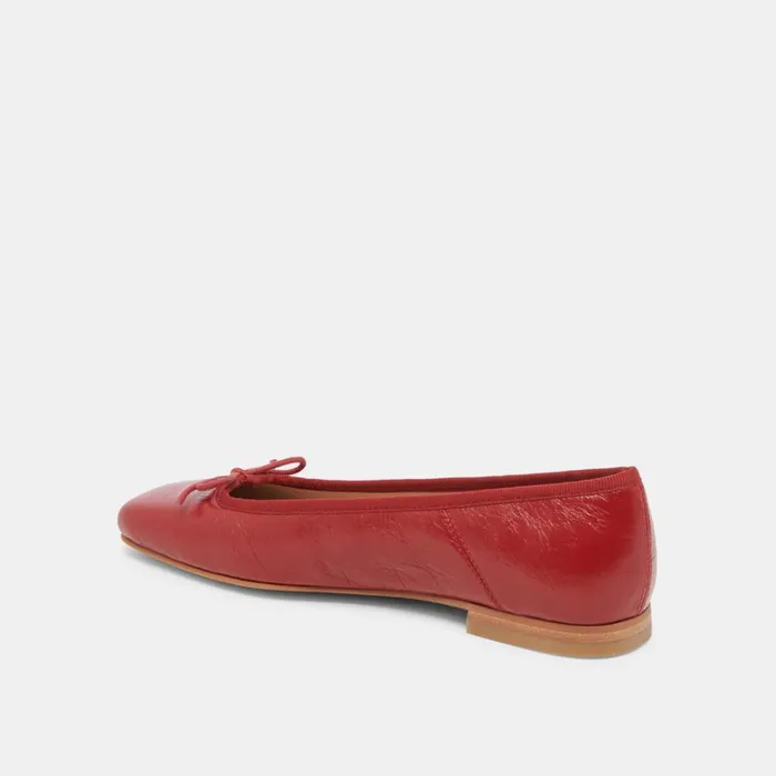 Flats and Loafers Women Dolce Vita Anisa Ballet Flats Red Crinkle Patent