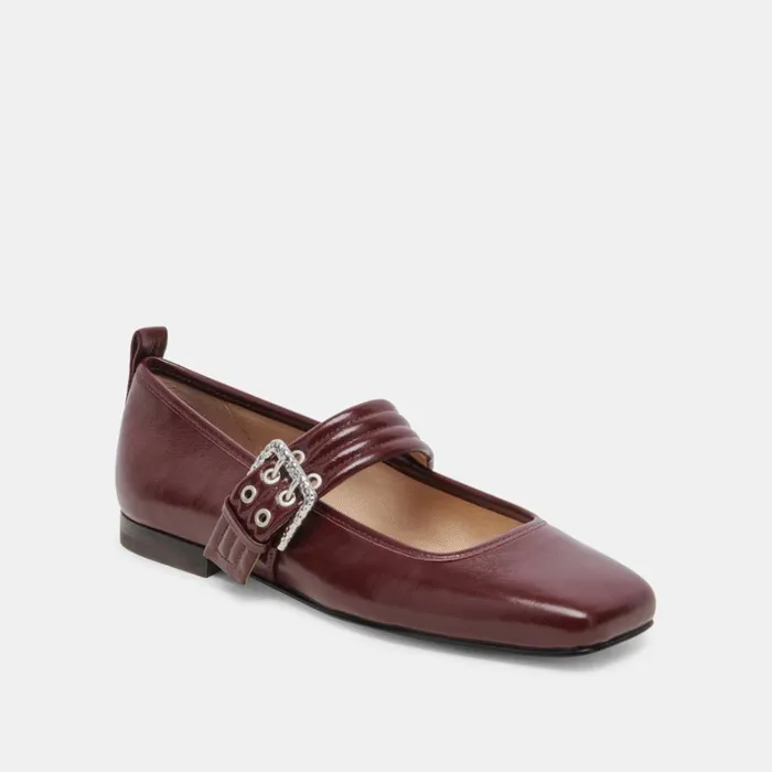 Flats and Loafers Women Dolce Vita Arora Ballet Flats Burgundy Crinkle Patent