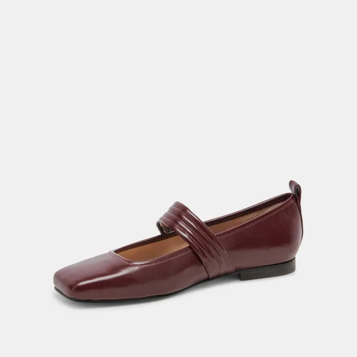 Flats and Loafers Women Dolce Vita Arora Ballet Flats Burgundy Crinkle Patent