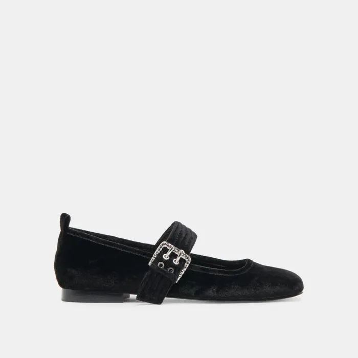Flats and Loafers Women Dolce Vita Arora Ballet Flats Nero Velvet