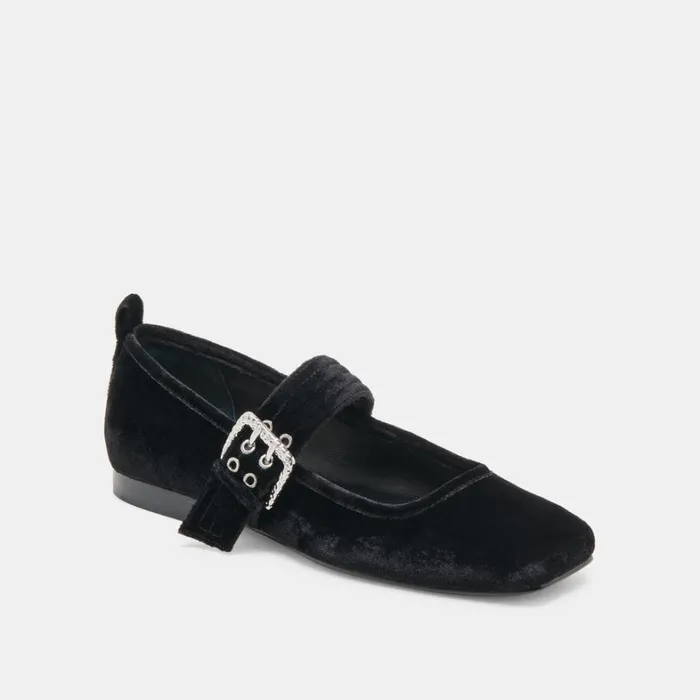 Flats and Loafers Women Dolce Vita Arora Ballet Flats Nero Velvet