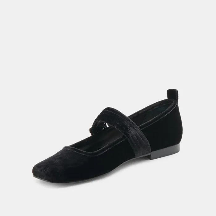 Flats and Loafers Women Dolce Vita Arora Ballet Flats Nero Velvet