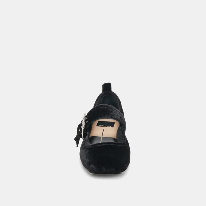 Flats and Loafers Women Dolce Vita Arora Ballet Flats Nero Velvet