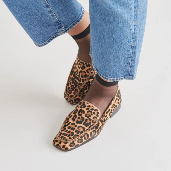 Flats and Loafers Women Dolce Vita Beny Flats Dk Leopard Calf Hair