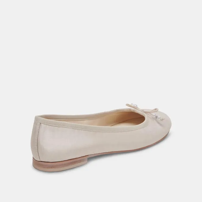 Flats and Loafers Women Dolce Vita Cacy Pearl Ballet Flats Vanilla Pearls