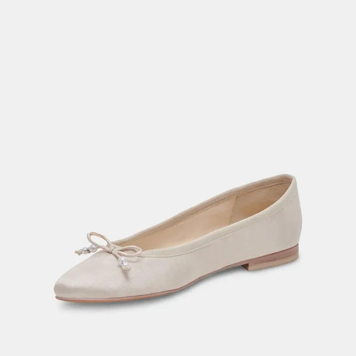 Flats and Loafers Women Dolce Vita Cacy Pearl Ballet Flats Vanilla Pearls