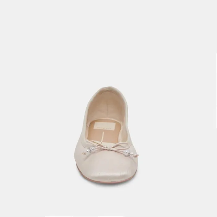 Flats and Loafers Women Dolce Vita Cacy Pearl Ballet Flats Vanilla Pearls