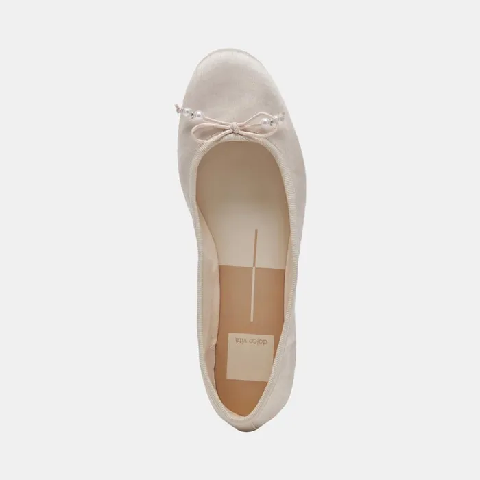 Flats and Loafers Women Dolce Vita Cacy Pearl Ballet Flats Vanilla Pearls