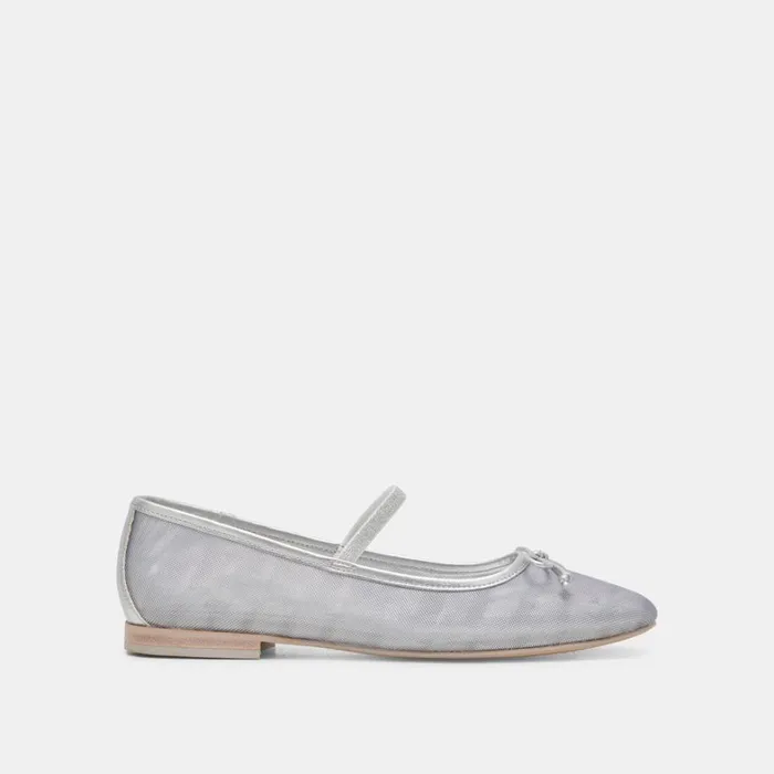 Flats and Loafers Women Dolce Vita Cadel Ballet Flats Silver Mesh