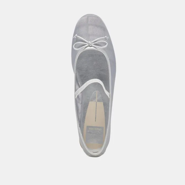 Flats and Loafers Women Dolce Vita Cadel Ballet Flats Silver Mesh