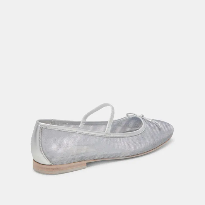 Flats and Loafers Women Dolce Vita Cadel Ballet Flats Silver Mesh