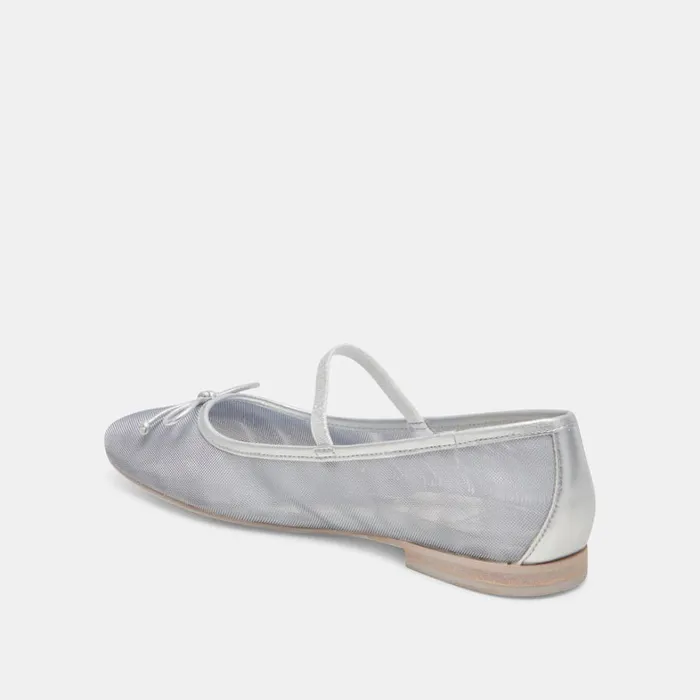 Flats and Loafers Women Dolce Vita Cadel Ballet Flats Silver Mesh