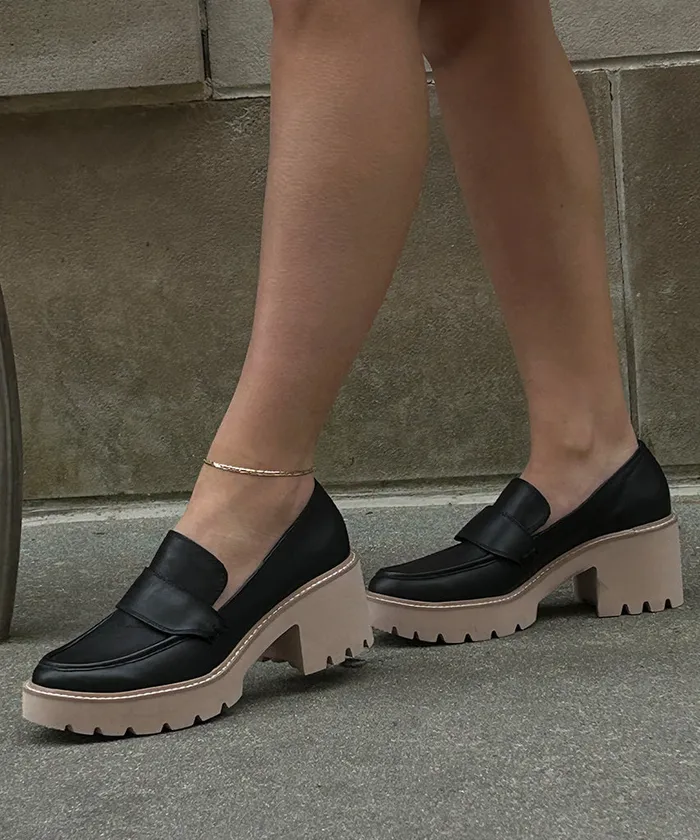Flats and Loafers Women Dolce Vita Halona Loafers Black Leather