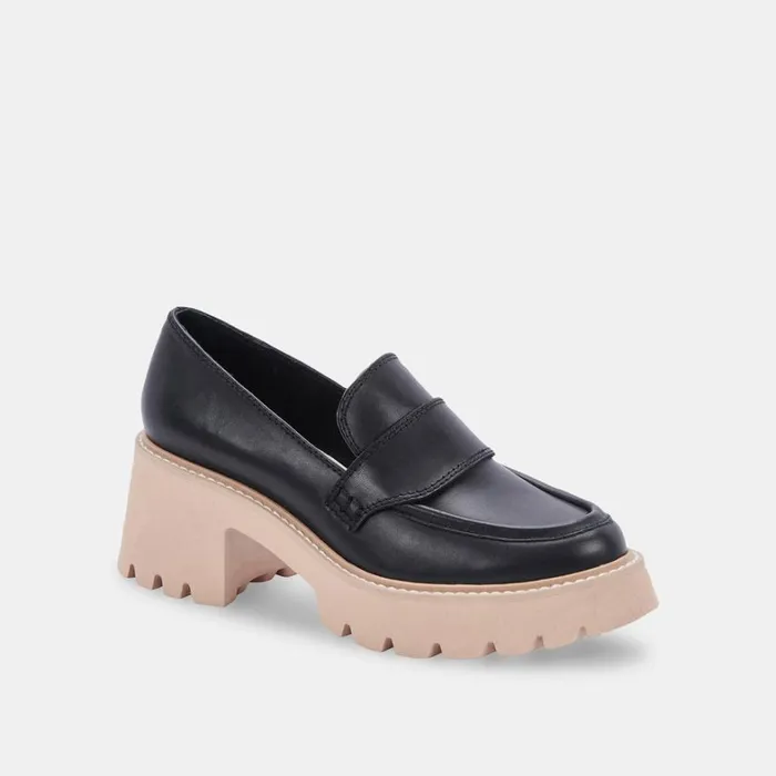 Flats and Loafers Women Dolce Vita Halona Loafers Black Leather