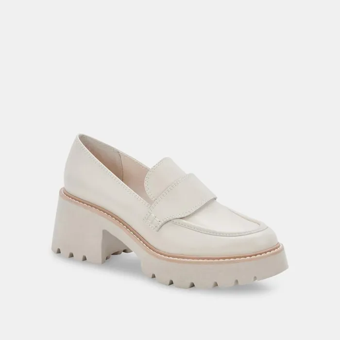 Flats and Loafers Women Dolce Vita Halona Loafers Ivory Leather