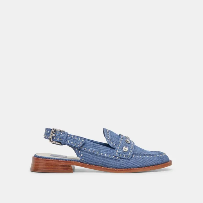 Flats and Loafers Women Dolce Vita Hardi Stud Loafers Blue Denim