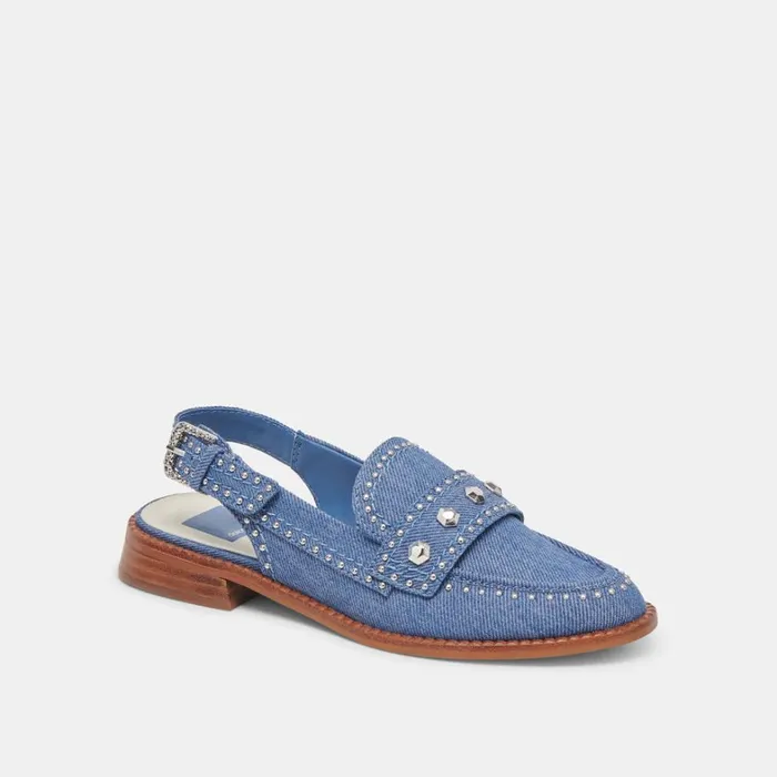 Flats and Loafers Women Dolce Vita Hardi Stud Loafers Blue Denim