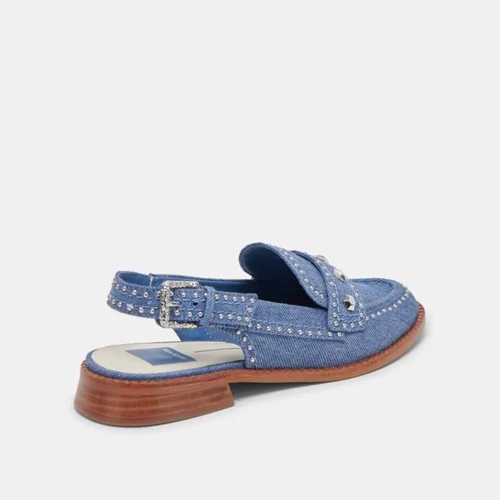 Flats and Loafers Women Dolce Vita Hardi Stud Loafers Blue Denim