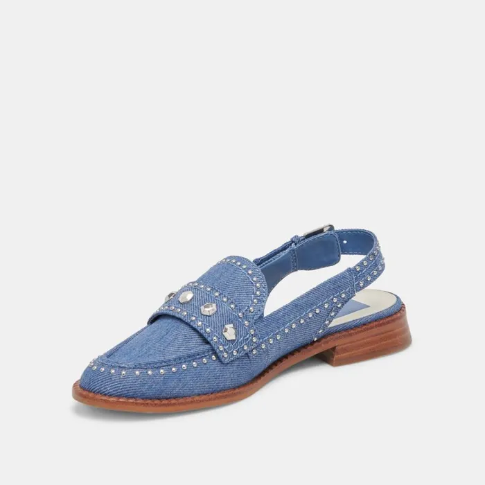 Flats and Loafers Women Dolce Vita Hardi Stud Loafers Blue Denim