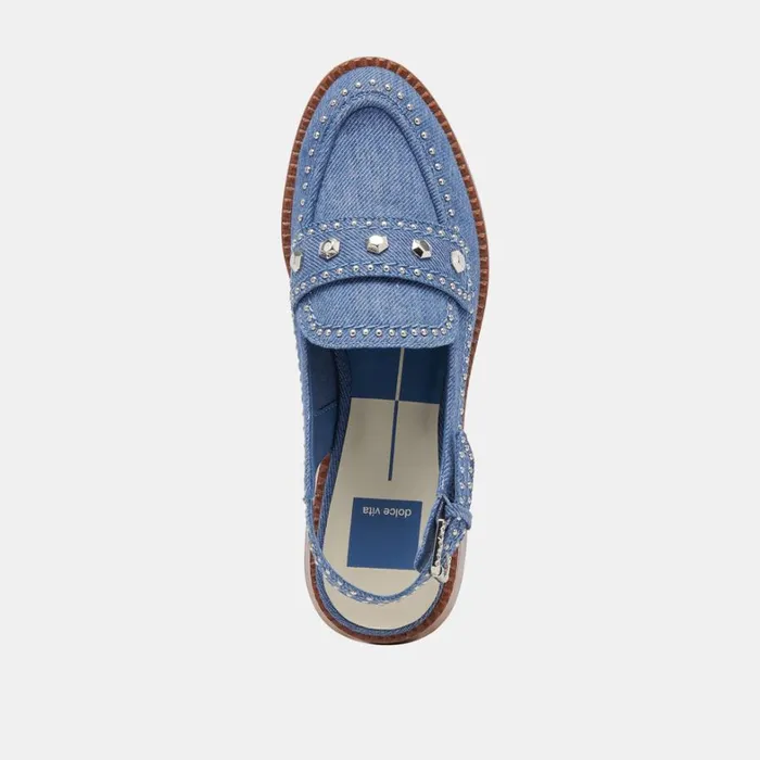 Flats and Loafers Women Dolce Vita Hardi Stud Loafers Blue Denim