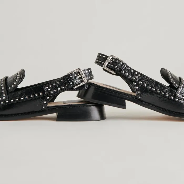 Flats and Loafers Women Dolce Vita Hardi Stud Loafers Midnight Crinkle Patent
