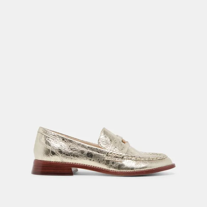Flats and Loafers Women Dolce Vita Hilly Wide Loafers Platinum Coin