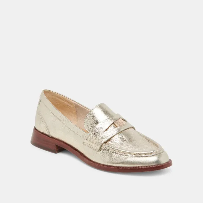 Flats and Loafers Women Dolce Vita Hilly Wide Loafers Platinum Coin