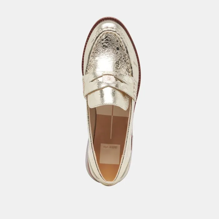 Flats and Loafers Women Dolce Vita Hilly Wide Loafers Platinum Coin