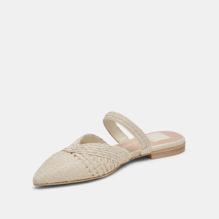 Flats and Loafers Women Dolce Vita Kaline Flats Ivory Raffia