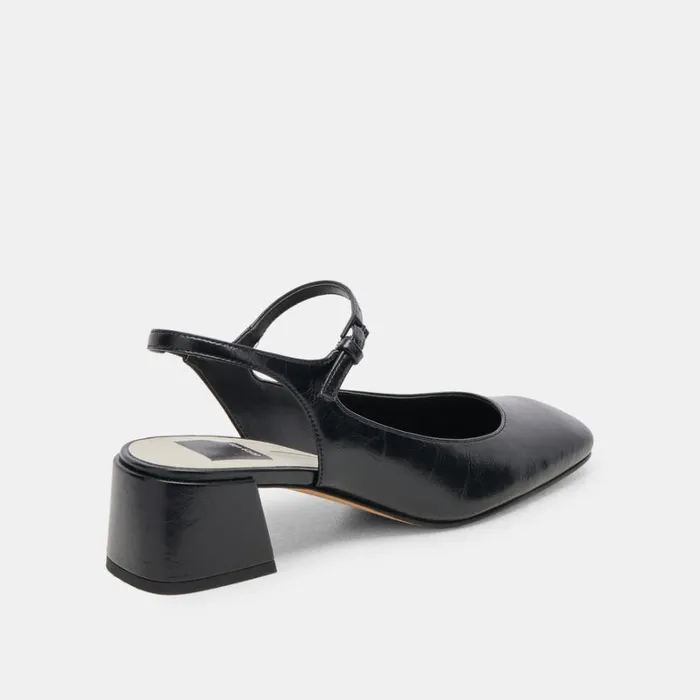 Flats and Loafers Women Dolce Vita Maggi Heels Midnight Crinkle Patent