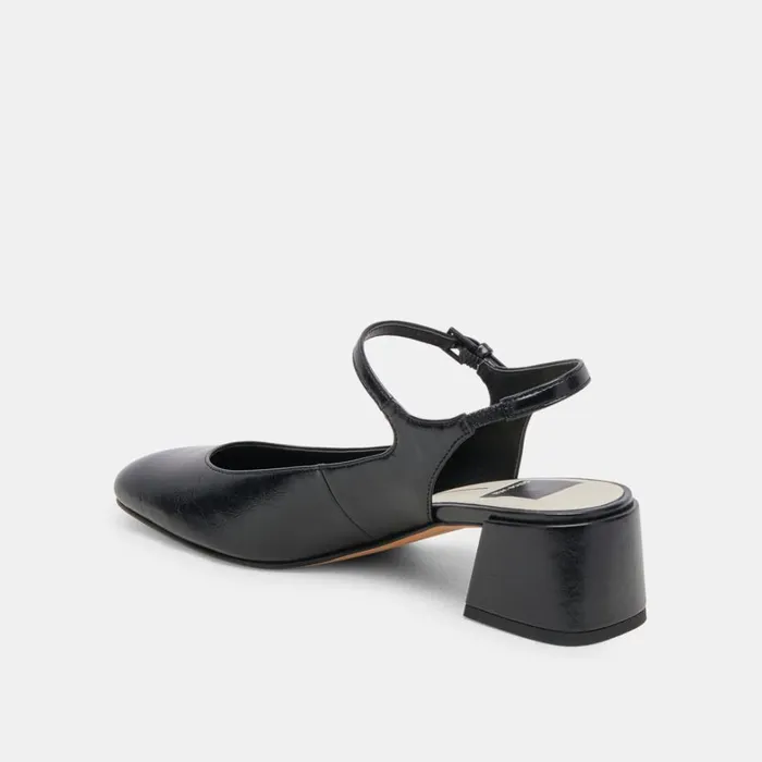 Flats and Loafers Women Dolce Vita Maggi Heels Midnight Crinkle Patent