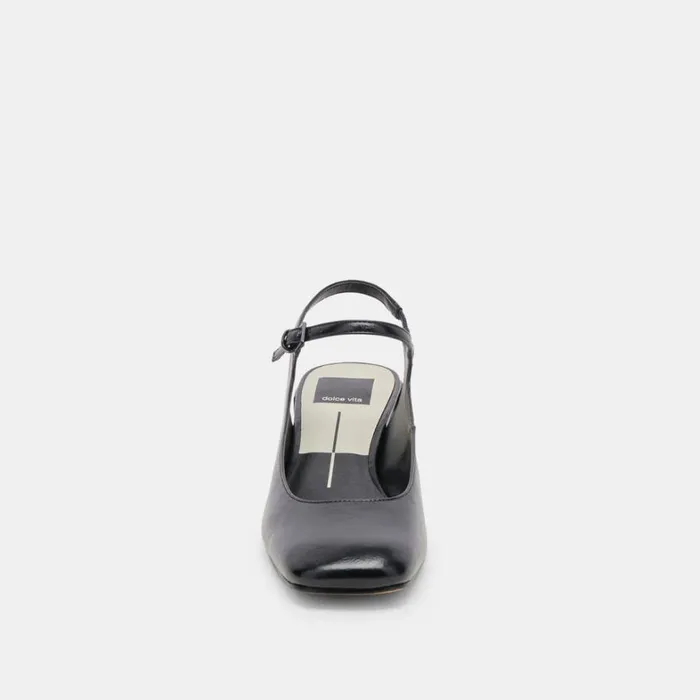 Flats and Loafers Women Dolce Vita Maggi Heels Midnight Crinkle Patent