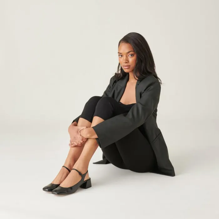 Flats and Loafers Women Dolce Vita Maggi Heels Midnight Crinkle Patent
