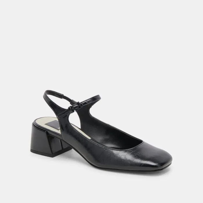 Flats and Loafers Women Dolce Vita Maggi Heels Midnight Crinkle Patent