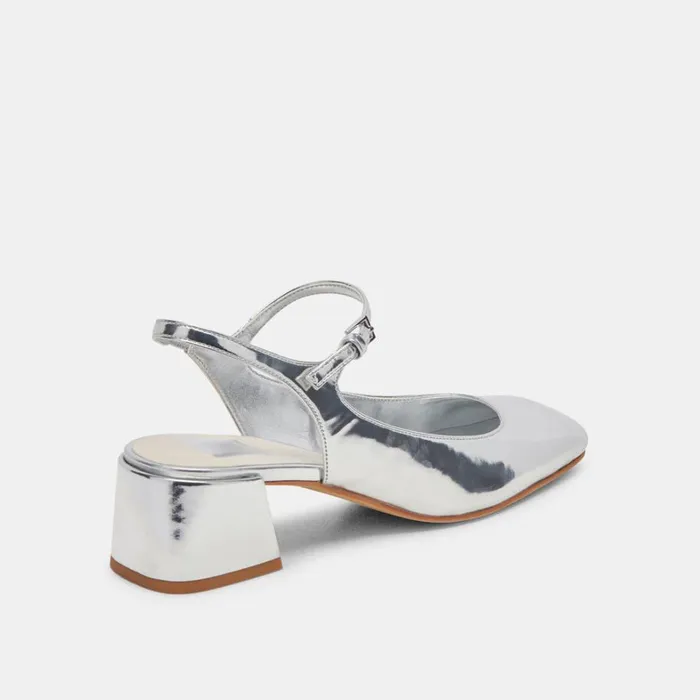 Flats and Loafers Women Dolce Vita Maggi Heels Silver Specchio Stella