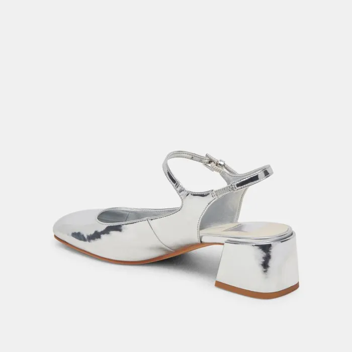 Flats and Loafers Women Dolce Vita Maggi Heels Silver Specchio Stella