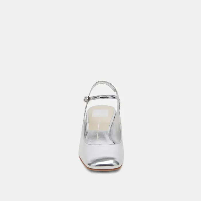 Flats and Loafers Women Dolce Vita Maggi Heels Silver Specchio Stella