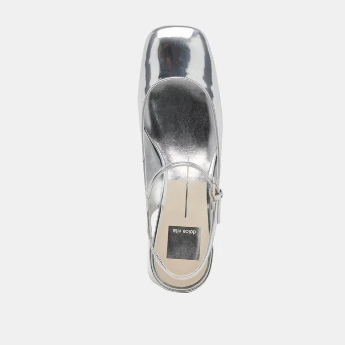 Flats and Loafers Women Dolce Vita Maggi Heels Silver Specchio Stella
