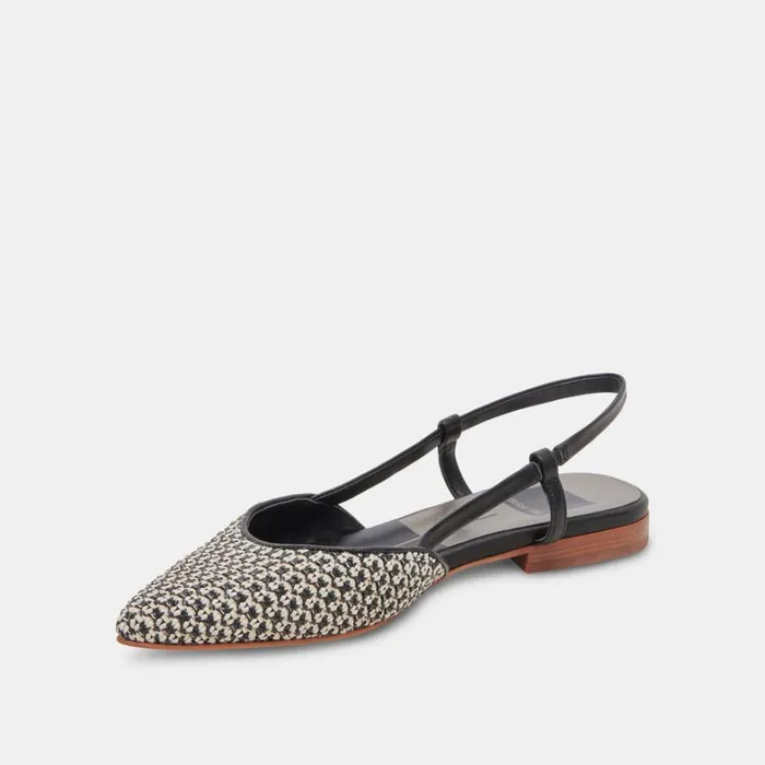Flats and Loafers Women Dolce Vita Narah Flats Black Natural Raffia